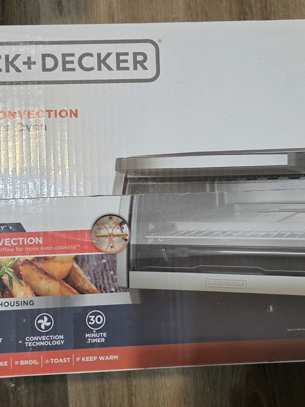 Black & Decker Silver and Black Countertop Toaster Oven with Convection